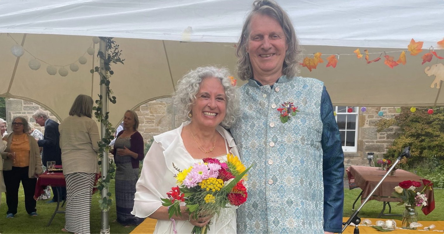 Peter and Kathy on their wedding day